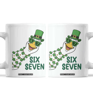 Chaotic Goose Six Seven Meme Coffee Mug Funny St Patricks Day Gift TS12 White Print Your Wear
