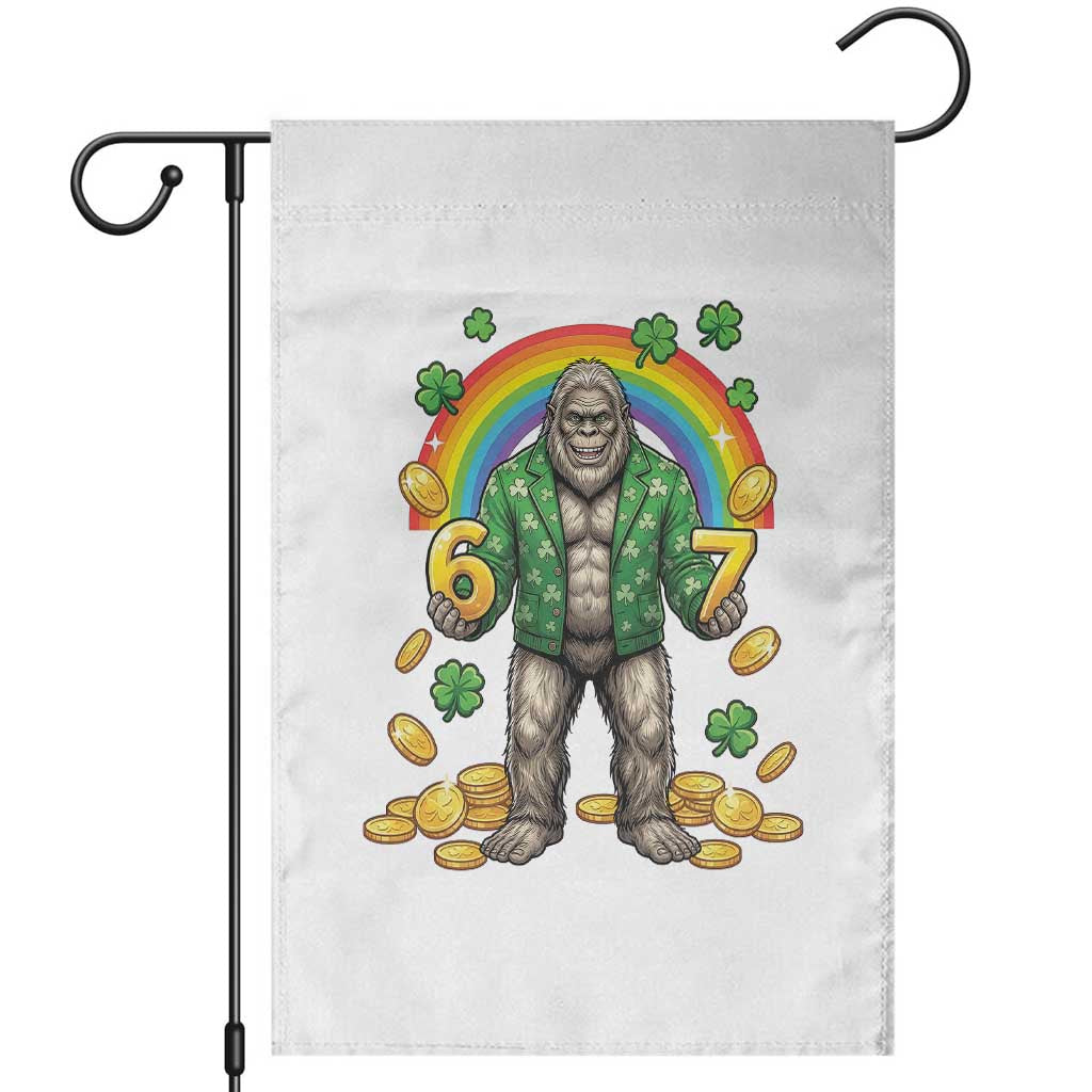Bigfoot Six Seven Meme Garden Flag Funny St Patricks Day Gift TS12 White Print Your Wear