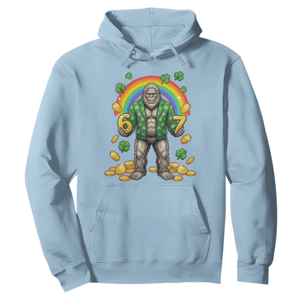 Bigfoot Six Seven Meme Hoodie Funny St Patricks Day Gift TS12 Light Blue Print Your Wear