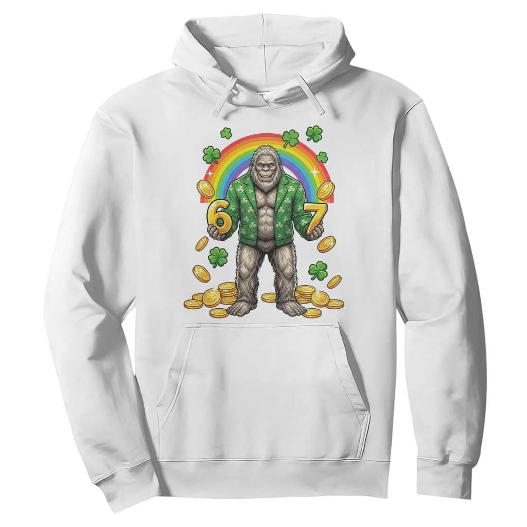 Bigfoot Six Seven Meme Hoodie Funny St Patricks Day Gift TS12 White Print Your Wear