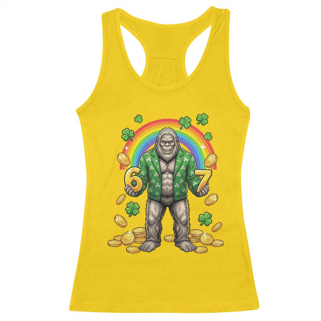 Bigfoot Six Seven Meme Racerback Tank Top Funny St Patricks Day Gift TS12 Daisy Print Your Wear