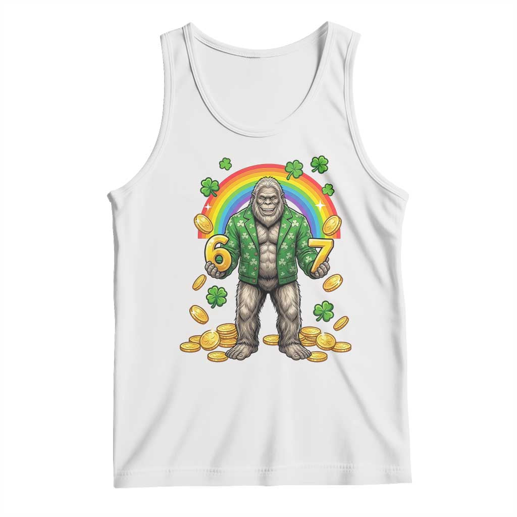 Bigfoot Six Seven Meme Tank Top Funny St Patricks Day Gift TS12 White Print Your Wear