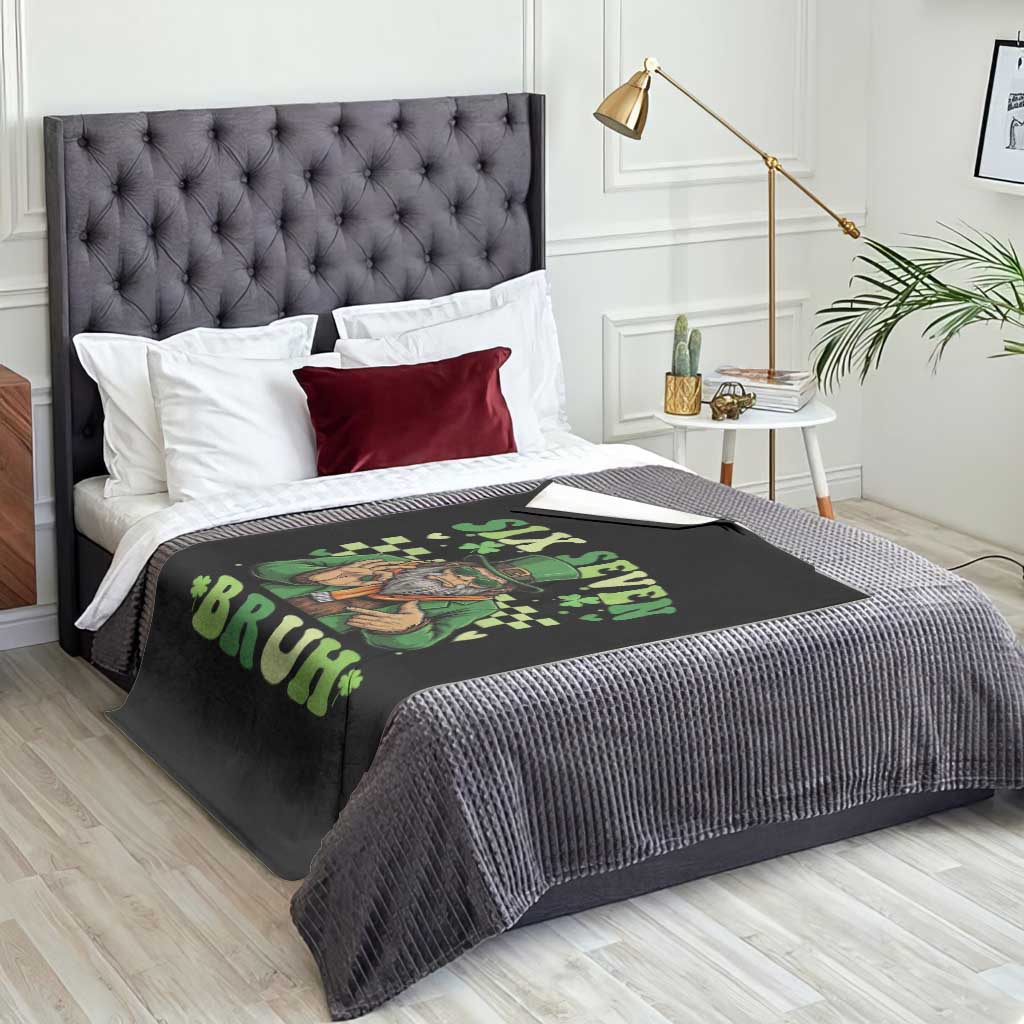 Bigfoot Six Seven Bruh Throw Blanket Gen Z Irish Gift TS12 Print Your Wear