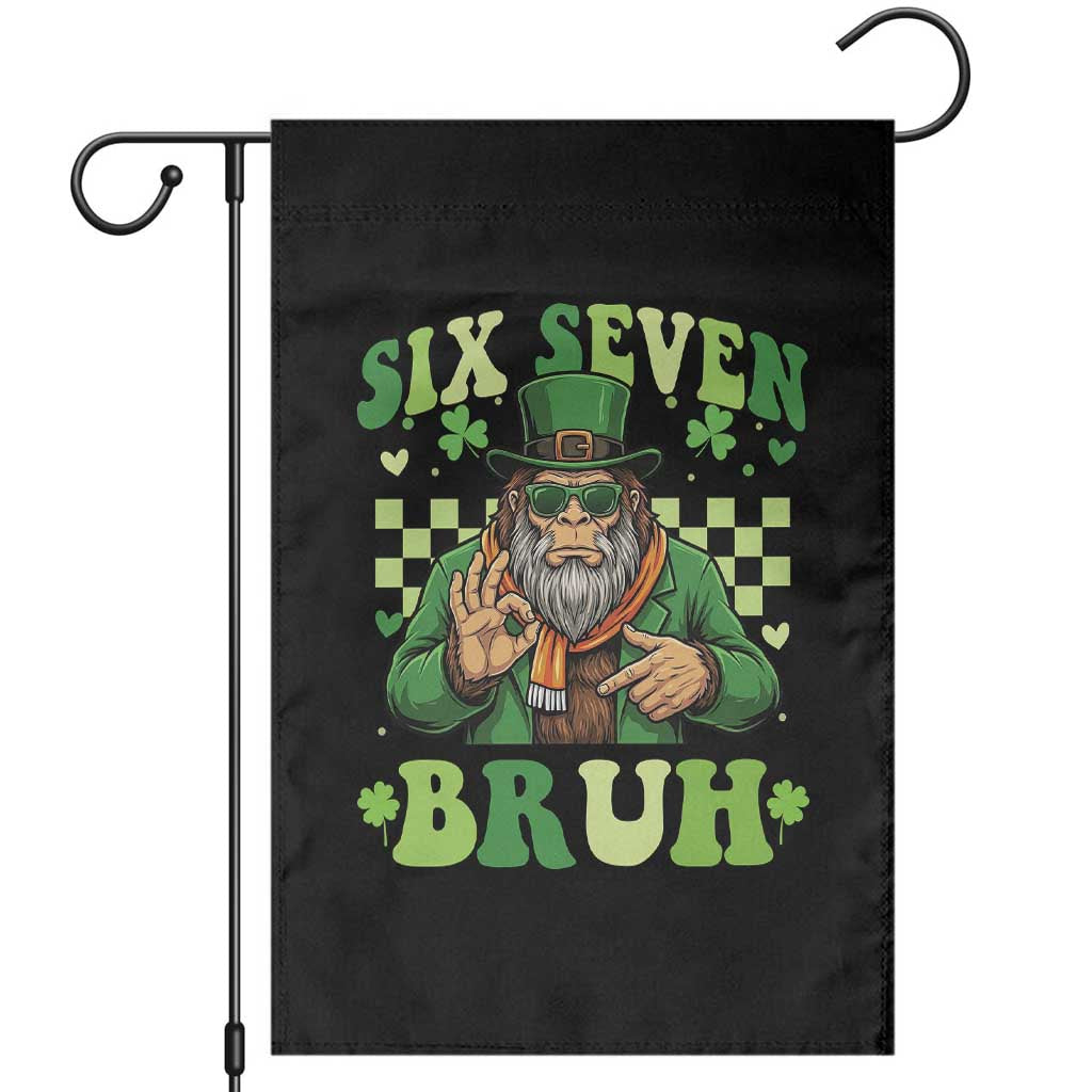 Bigfoot Six Seven Bruh Garden Flag Gen Z Irish Gift TS12 Black Print Your Wear