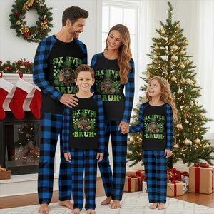 Bigfoot Six Seven Bruh Plaid Pajama Set Gen Z Irish Gift TS12 Blue Plaid Print Your Wear