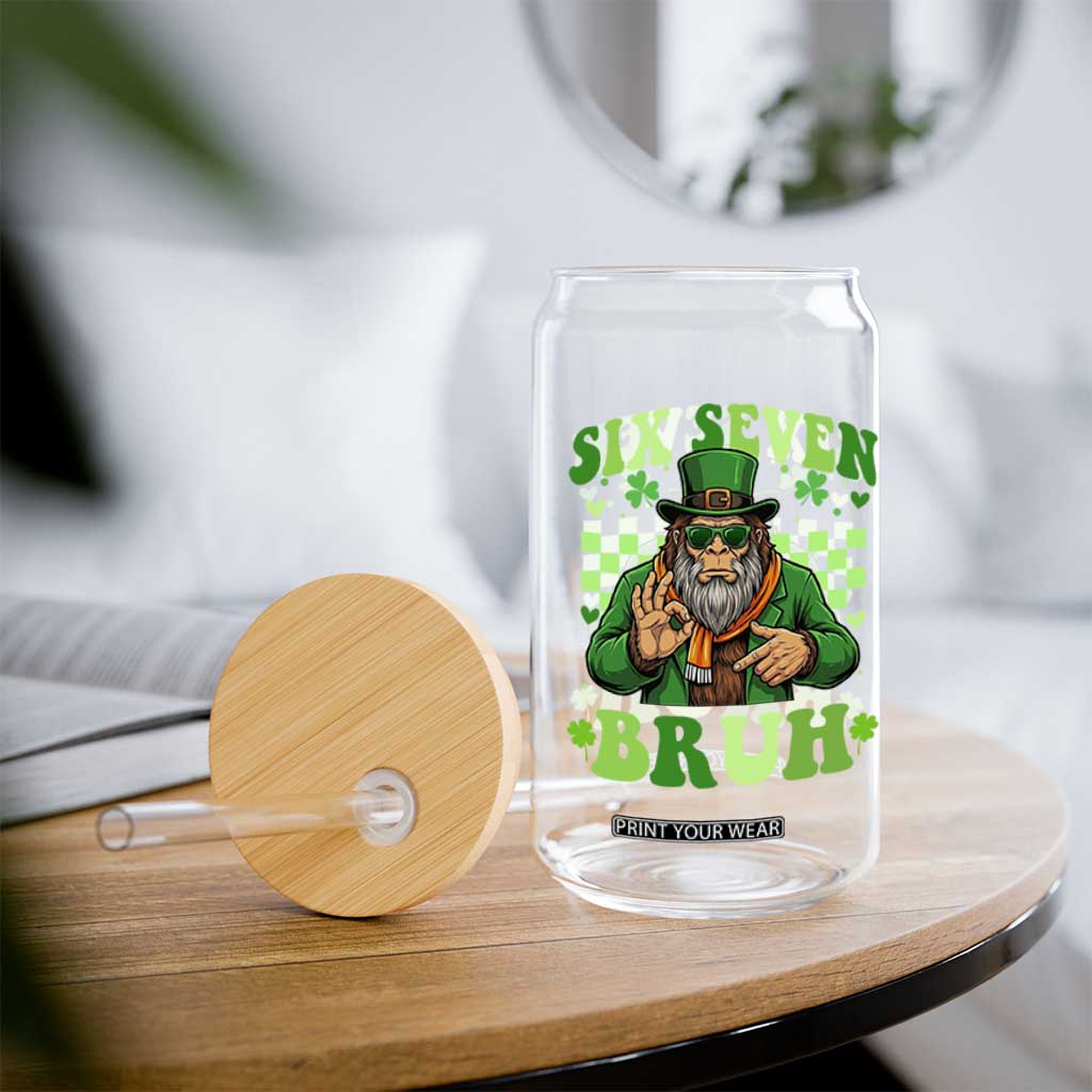 Bigfoot Six Seven Bruh Glass Can Gen Z Irish Gift TS12 Print Your Wear