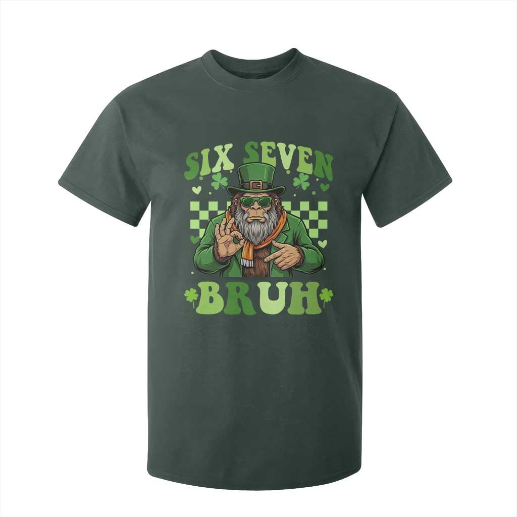 Bigfoot Six Seven Bruh T Shirt For Kid Gen Z Irish Gift TS12 Dark Forest Green Print Your Wear