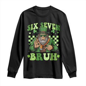 Bigfoot Six Seven Bruh Long Sleeve Shirt Gen Z Irish Gift TS12 Black Print Your Wear