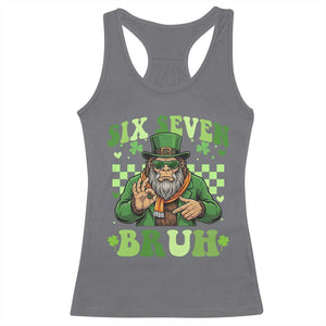 Bigfoot Six Seven Bruh Racerback Tank Top Gen Z Irish Gift TS12 Charcoal Print Your Wear