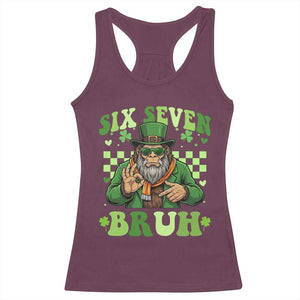 Bigfoot Six Seven Bruh Racerback Tank Top Gen Z Irish Gift TS12 Maroon Print Your Wear