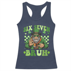 Bigfoot Six Seven Bruh Racerback Tank Top Gen Z Irish Gift TS12 Navy Print Your Wear