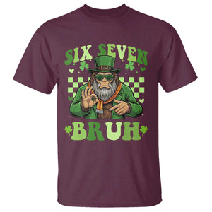 Bigfoot Six Seven Bruh T Shirt Gen Z Irish Gift TS12 Maroon Print Your Wear