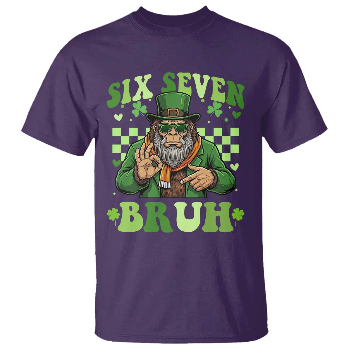 Bigfoot Six Seven Bruh T Shirt Gen Z Irish Gift TS12 Purple Print Your Wear
