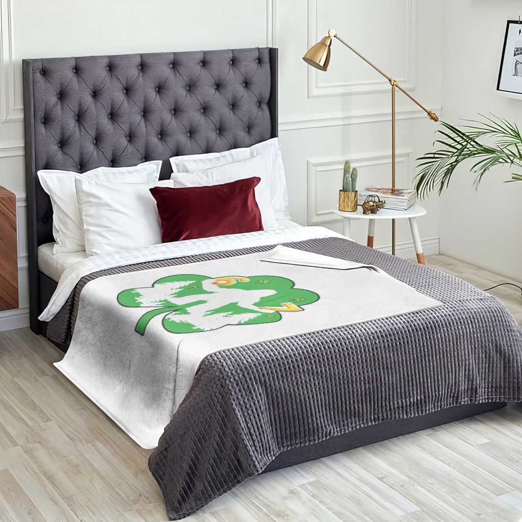 St Patricks Day Bigfoot Shamrock Throw Blanket Six Seven Meme TS12 Print Your Wear