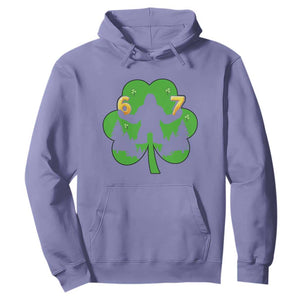 St Patricks Day Bigfoot Shamrock Hoodie Six Seven Meme TS12 Violet Print Your Wear