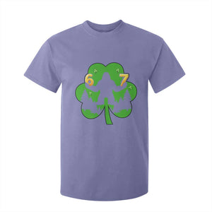 St Patricks Day Bigfoot Shamrock T Shirt For Kid Six Seven Meme TS12 Violet Print Your Wear
