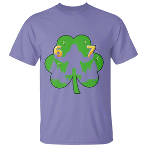St Patricks Day Bigfoot Shamrock T Shirt Six Seven Meme TS12 Violet Print Your Wear