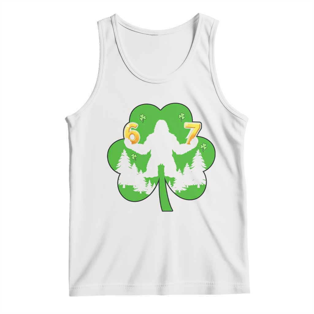 St Patricks Day Bigfoot Shamrock Tank Top Six Seven Meme TS12 White Print Your Wear