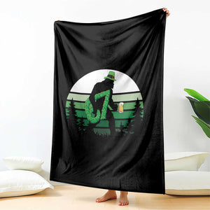 Funny St Patricks Bigfoot Says Six Seven Throw Blanket Gen Z Irish Gift TS12 Print Your Wear