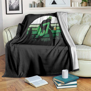 Funny St Patricks Bigfoot Says Six Seven Throw Blanket Gen Z Irish Gift TS12 Print Your Wear