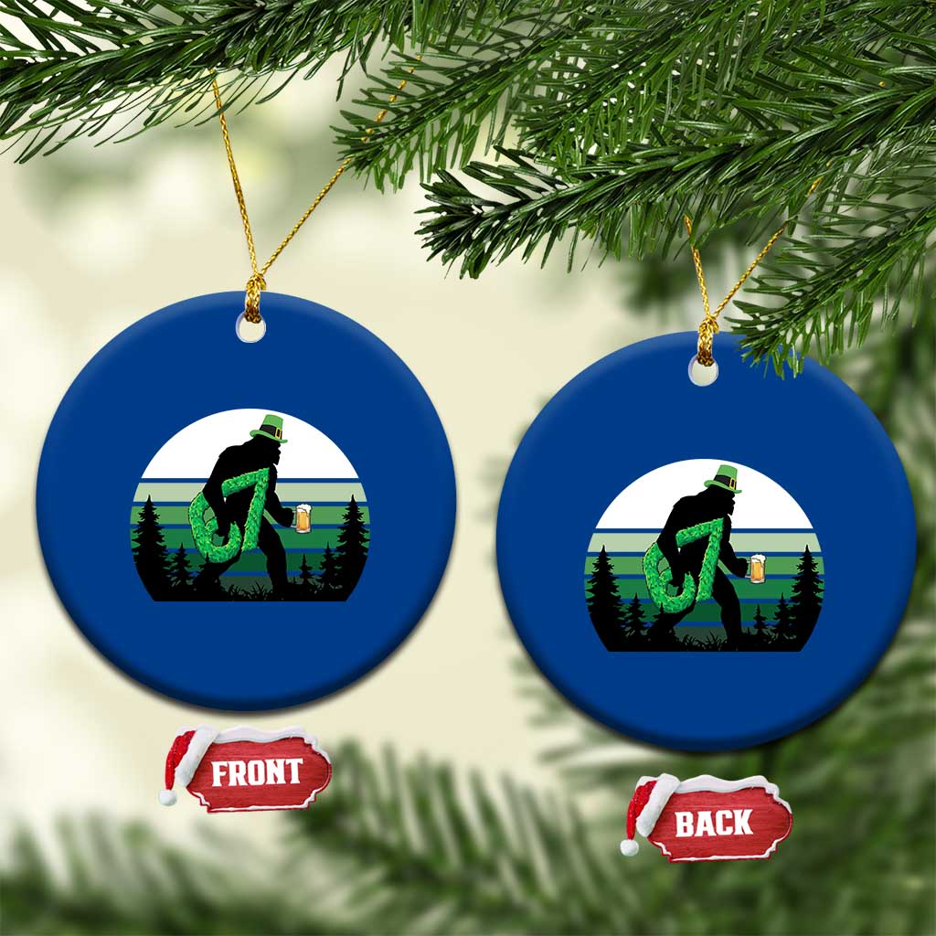 Funny St Patricks Bigfoot Says Six Seven Ceramic Ornament Gen Z Irish Gift TS12 1pc Blue Print Your Wear