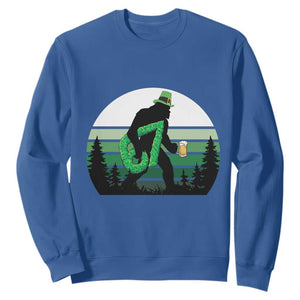 Funny St Patricks Bigfoot Says Six Seven Sweatshirt Gen Z Irish Gift TS12 Royal Blue Print Your Wear