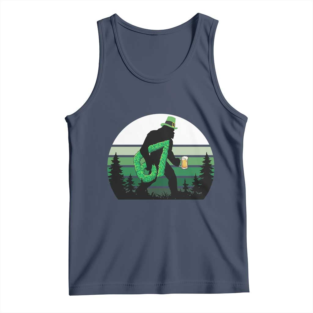 Funny St Patricks Bigfoot Says Six Seven Tank Top Gen Z Irish Gift TS12 Navy Print Your Wear
