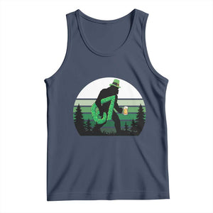 Funny St Patricks Bigfoot Says Six Seven Tank Top Gen Z Irish Gift TS12 Navy Print Your Wear