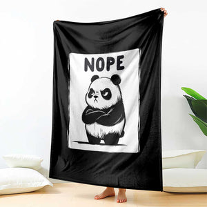 Grumpy Panda Says Nope Throw Blanket Japanese Aesthetic Panda Bear Graphic TS12 Print Your Wear