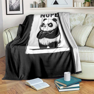 Grumpy Panda Says Nope Throw Blanket Japanese Aesthetic Panda Bear Graphic TS12 Print Your Wear