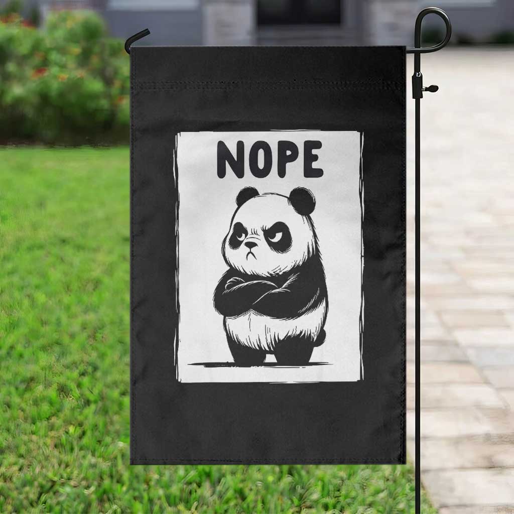 Grumpy Panda Says Nope Garden Flag Japanese Aesthetic Panda Bear Graphic TS12 Print Your Wear