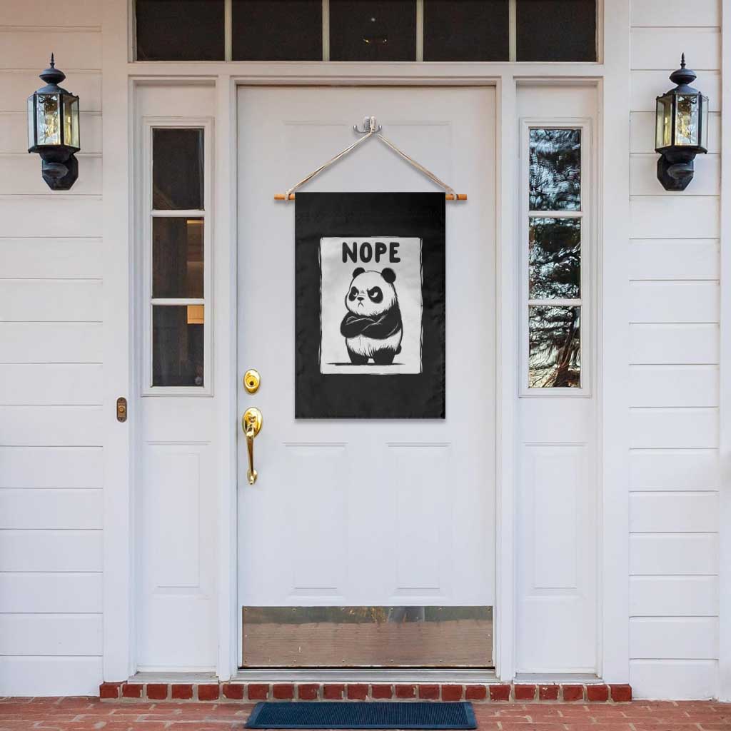 Grumpy Panda Says Nope Garden Flag Japanese Aesthetic Panda Bear Graphic TS12 Print Your Wear