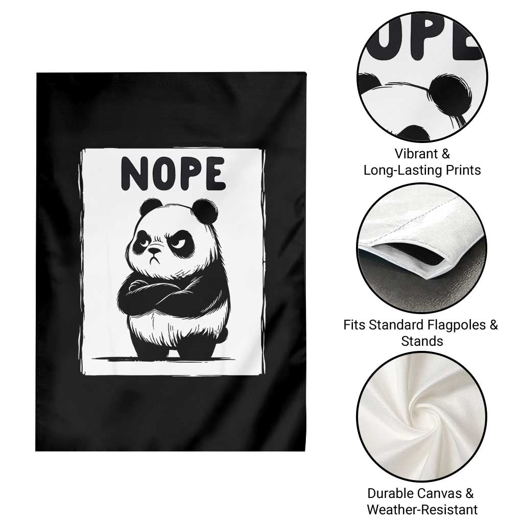 Grumpy Panda Says Nope Garden Flag Japanese Aesthetic Panda Bear Graphic TS12 Print Your Wear