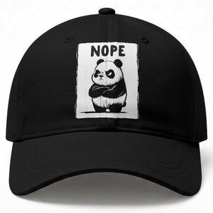 Grumpy Panda Says Nope Baseball Cap Japanese Aesthetic Panda Bear Graphic TS12 Print Your Wear