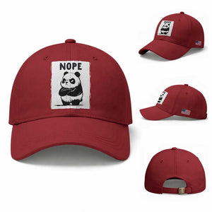 Grumpy Panda Says Nope Baseball Cap Japanese Aesthetic Panda Bear Graphic TS12 Baseball Cap Universal Fit Cherry Red Print Your Wear