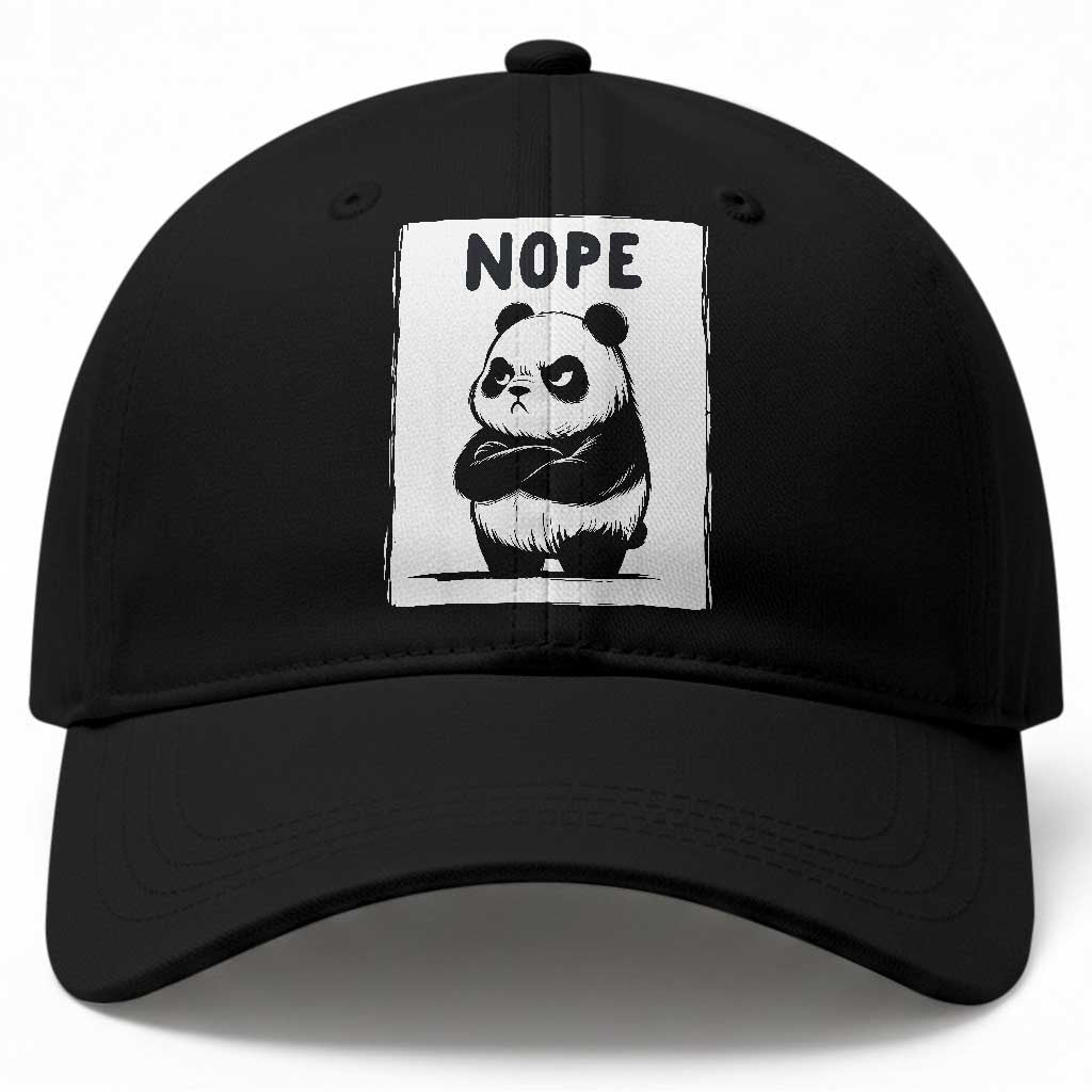 Grumpy Panda Says Nope Baseball Cap Japanese Aesthetic Panda Bear Graphic TS12 Print Your Wear