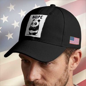 Grumpy Panda Says Nope Baseball Cap Japanese Aesthetic Panda Bear Graphic TS12 Print Your Wear