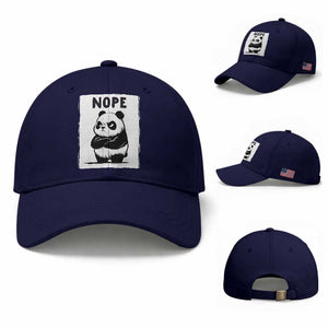 Grumpy Panda Says Nope Baseball Cap Japanese Aesthetic Panda Bear Graphic TS12 Baseball Cap Universal Fit Dark Blue Print Your Wear