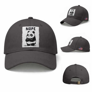 Grumpy Panda Says Nope Baseball Cap Japanese Aesthetic Panda Bear Graphic TS12 Baseball Cap Universal Fit Dark Gray Print Your Wear