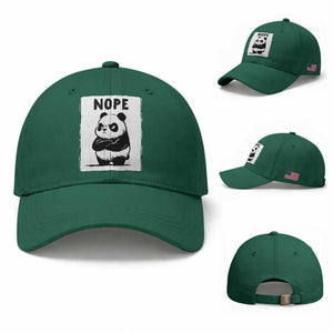 Grumpy Panda Says Nope Baseball Cap Japanese Aesthetic Panda Bear Graphic TS12 Baseball Cap Universal Fit Irish Green Print Your Wear