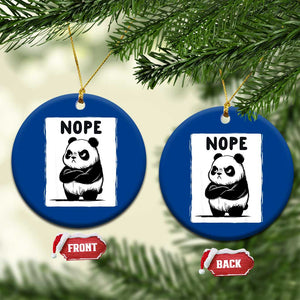 Grumpy Panda Says Nope Ceramic Ornament Japanese Aesthetic Panda Bear Graphic TS12 1pc Blue Print Your Wear
