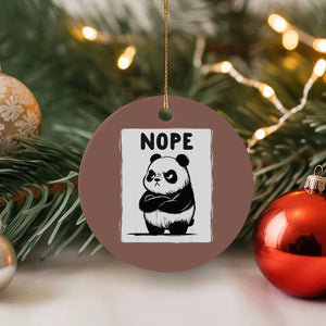 Grumpy Panda Says Nope Ceramic Ornament Japanese Aesthetic Panda Bear Graphic TS12 1pc Mocha Print Your Wear