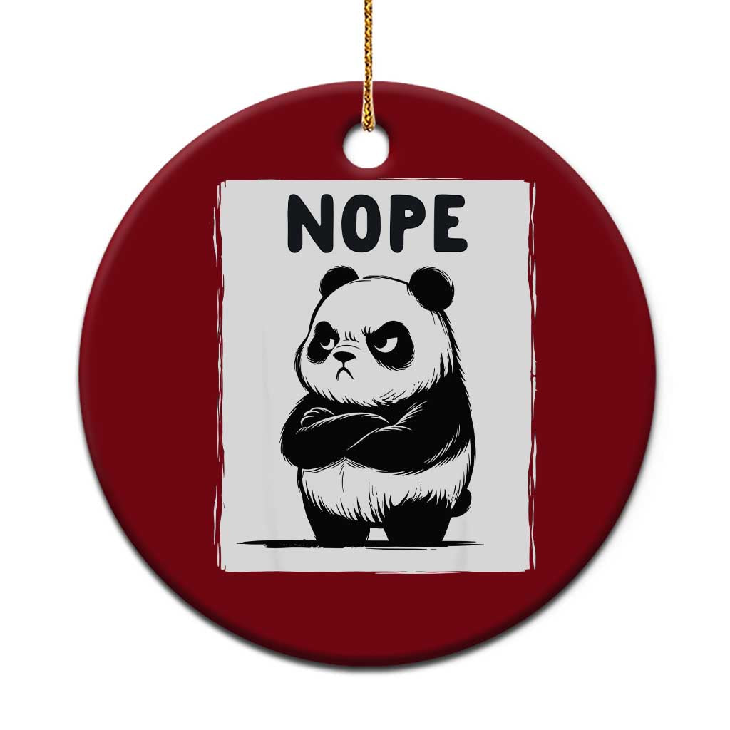 Grumpy Panda Says Nope Ceramic Ornament Japanese Aesthetic Panda Bear Graphic TS12 1pc Red Print Your Wear