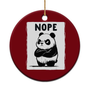 Grumpy Panda Says Nope Ceramic Ornament Japanese Aesthetic Panda Bear Graphic TS12 1pc Red Print Your Wear