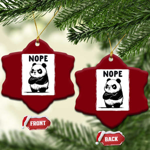 Grumpy Panda Says Nope Ceramic Ornament Japanese Aesthetic Panda Bear Graphic TS12 Print Your Wear