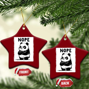 Grumpy Panda Says Nope Ceramic Ornament Japanese Aesthetic Panda Bear Graphic TS12 Print Your Wear