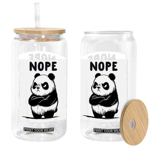 Grumpy Panda Says Nope Glass Can Japanese Aesthetic Panda Bear Graphic TS12 Print Your Wear