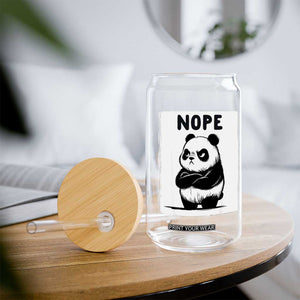 Grumpy Panda Says Nope Glass Can Japanese Aesthetic Panda Bear Graphic TS12 Print Your Wear