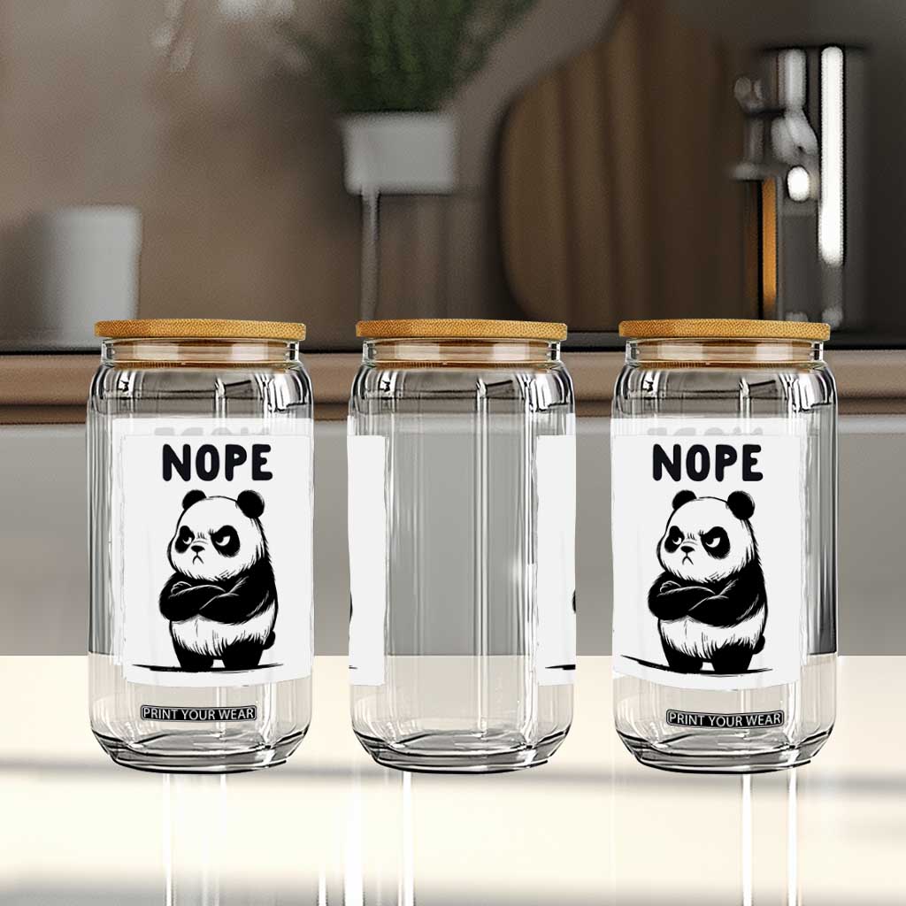Grumpy Panda Says Nope Glass Can Japanese Aesthetic Panda Bear Graphic TS12 Print Your Wear