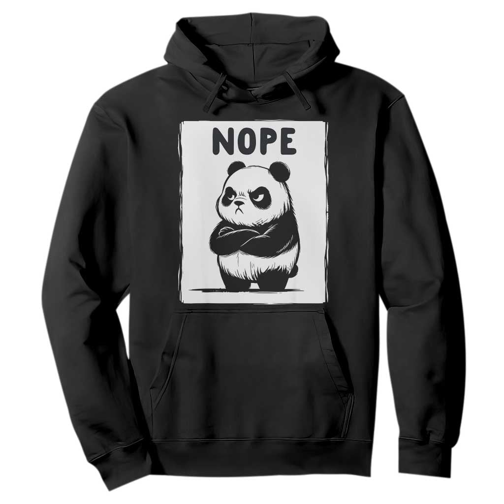 Grumpy Panda Says Nope Hoodie Japanese Aesthetic Panda Bear Graphic TS12 Black Print Your Wear